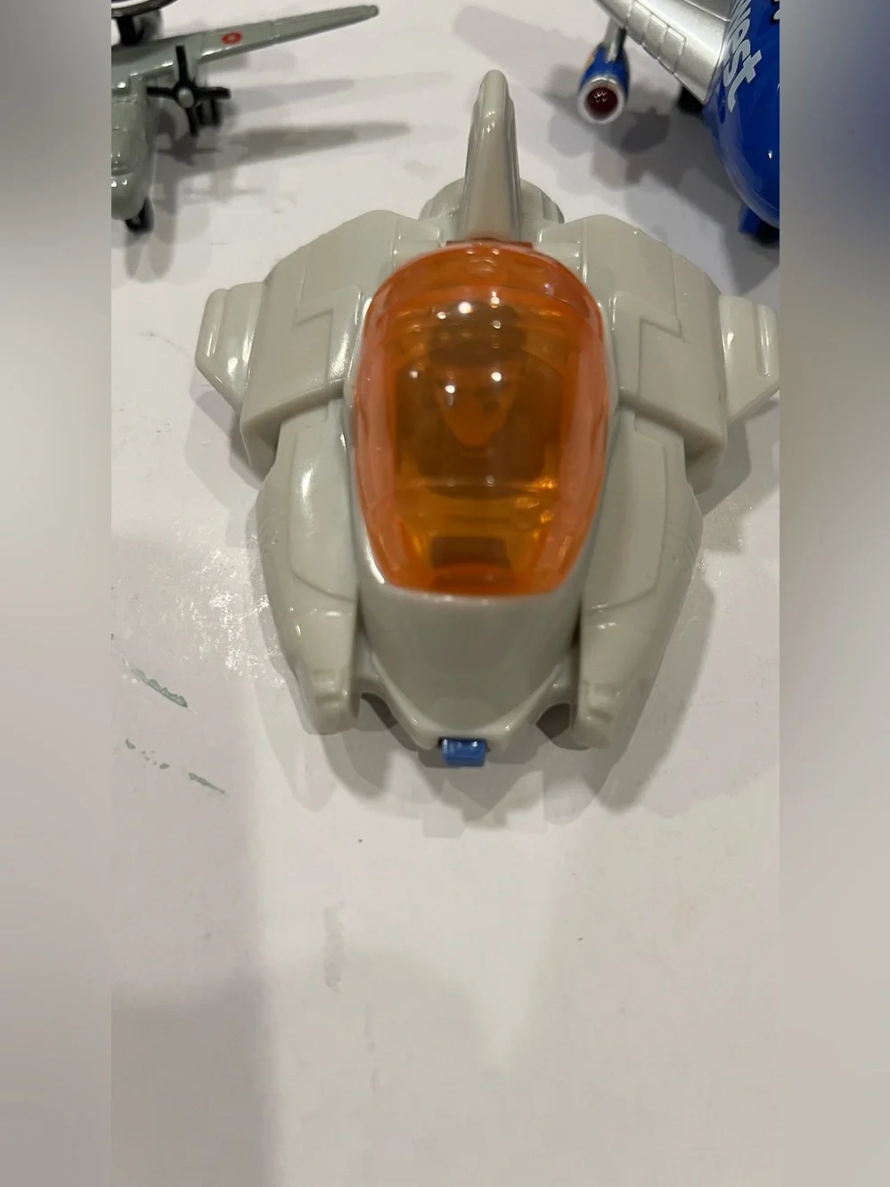 3 Kids Pilot Figure Space Car Toy - White and Orange